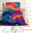 thumbnail image 5 of Orange Blue Pink Blanket Soft Cozy Warm Throw Blanket for Couch, Plush Fuzzy Flannel Fleece Blankets for Sofa, Modern Minimalist Aesthetics Bed Blankets Lightweight Gifts for Women, 40"x50", 5 of 9