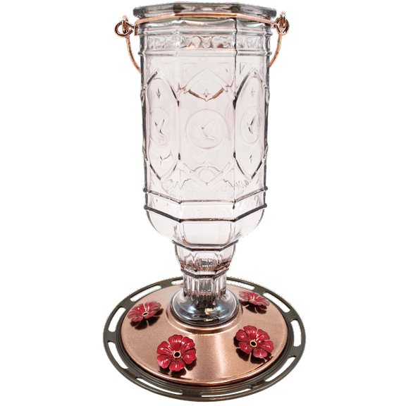 More Birds Amethyst Jewel Glass Hummingbird Feeder, 20 oz Nectar Capacity