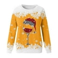 thumbnail image 4 of Atogsazn Women's Christmas Sweatshirt Casual Loose Long Sleeve Pullover Sweatshirts Festival Tops Clothing 02-Yellow L Fashion, 4 of 5