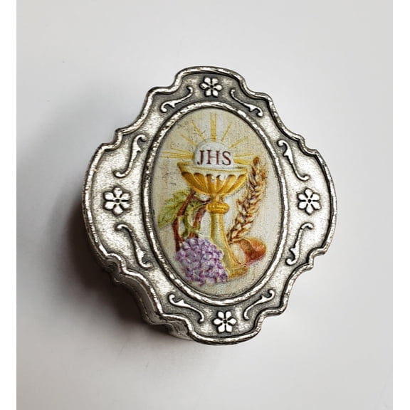 2" Communion Chalice Epoxied Metal Rosary Box