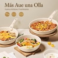 thumbnail image 4 of OSLIFE Batería de Cocina Ceramica de 15 Piezas con Mango Desmontable y Tapa, Juego de Ollas y Sartenes Antiadherentes con Alfombrilla para Sartén, 4 of 4