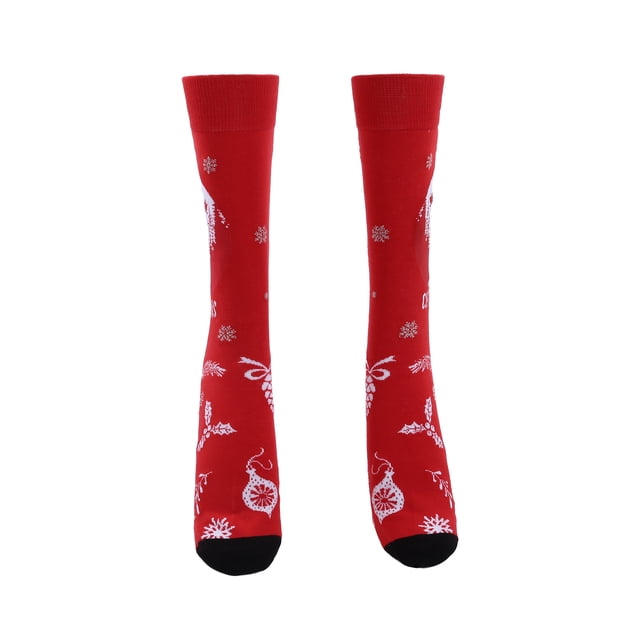 goowrom Christmas Adult Tube Socks with Cartoon Pattern, Vintage Style Soft Cotton Thick Accessory