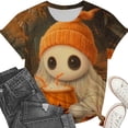 thumbnail image 4 of XUNKUSGA Womens Halloween Printed T Shirts Casual Loose Crewneck Short Sleeve Tops for Women Trendy Halloween Graphic Tee for Women 4XL, 4 of 6