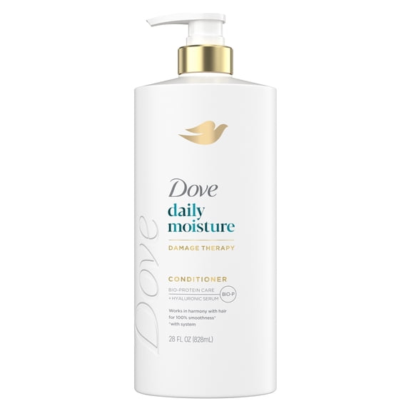 Dove Conditioner for Dry Hair Daily Moisture with Bio-Protein Care Technology and Hyaluronic Serum, 28 Fl Oz
