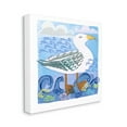 thumbnail image 3 of Stupell Industries Whimsical Seagull Bird Layered Ocean Waves Painting Graphic Art Gallery Wrapped Canvas Print Wall Art, Design by unknown, 3 of 5