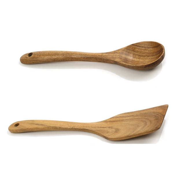 2 piezas de utensilios de cocina domésticos de teca