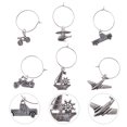 thumbnail image 2 of 6pcs Exquisite Delicate Wine Glass Rings Traffic Series Wine Markers for Banquet, 2 of 6