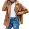 thumbnail image 7 of Women's Solid Color Winter Buttoned Jacket Casual Outerwear With Pockets Warm Cozy Soft Comfort Fit, 7 of 7