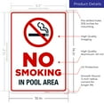 thumbnail image 3 of Pool Rules Sign, No Smoking in Pool Area Sign, 10x14 Aluminum, 3 of 8