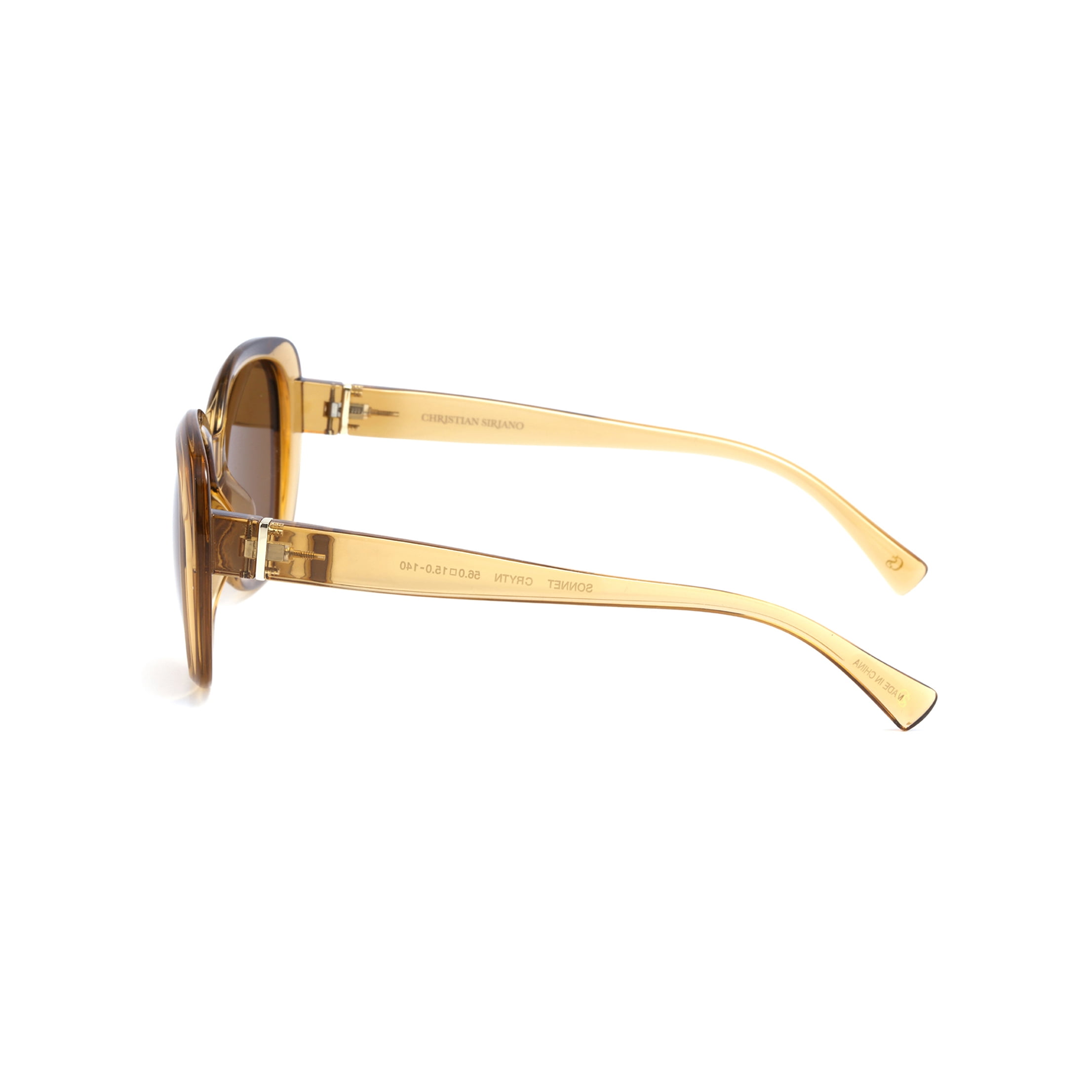 Christian Siriano Rx'able Women's Fashion Sunglasses, Sonnet, Tan Crystal, 56-15-140, with Case