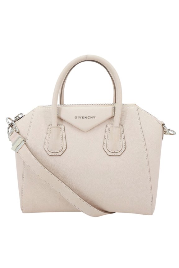 Pre-Owned Givenchy Antigona Small Sugar Goatskin Leather Shoulder Bag Pale Pink