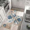 thumbnail image 4 of Summer Nautical Kitchen Rugs Set 2 Piece,Ocean Theme Seashell Decorative Rugs for Kitchen, Tropical Beach Low-Profile Floor Mats Decorations for Home Kitchen (17"x48"+17"x30"), 4 of 6
