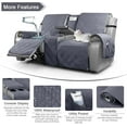 thumbnail image 2 of Loveseat Recliner Cover with Console, Non-Slip Pet Cover for Dual Loveseat Recliner, Split Reclining Loveseat Cover Recliner Furniture Protector with Elastic Straps (2 Seater, Dark Grey), 2 of 5