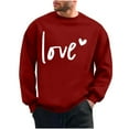 thumbnail image 2 of PNTUTB Valentine's Day Men's Fashion Print Classic Crew Neck Long Sleeve Casual Loose Pullover Comfort Sweatshirts, 2 of 6