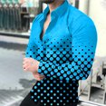 thumbnail image 5 of Camisa informal de manga larga para hombre, de primavera 2024, con estampado digital 3D de lunares y solapa de un solo pecho, camisa de fiesta 5XL, 14 colores, 5 of 5