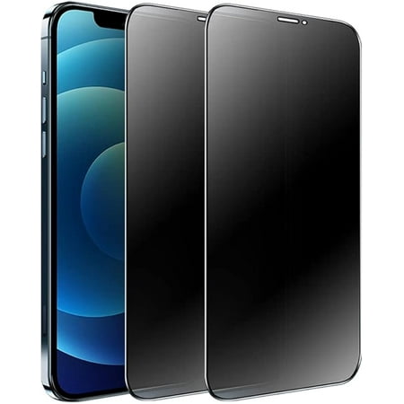 [2 Pack Compatible with iPhone 12 and 12 Pro 6.1" Matte Privacy Screen Protector, 9H Super Hardness Scratch Resistant Anti-Fingerprint Tempered Glass Film, Rounded Edge Full Coverage