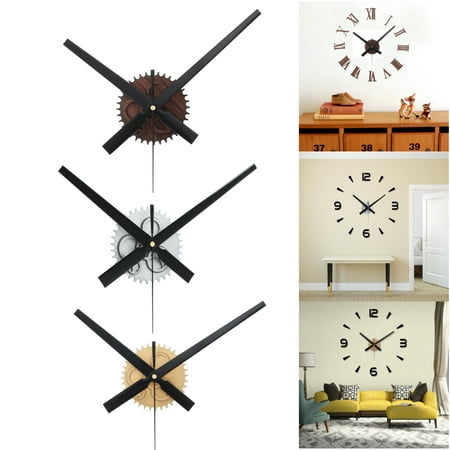 Decor Home Office Modern Large Silent 3D Quartz Wall Clock Movement Kit Sticker Home Office Room Decor DIY Art Mahogany Silver Gold ()