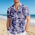 thumbnail image 2 of IWRICH Hawaiian Shirts for Men Printed Casual Short Sleeve Button down Shirts Summer Floral Holiday Beach Shirts 06-Blue XXL, 2 of 4