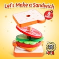 thumbnail image 2 of Montessori Wooden Stacking Toys Fine Motor Skills Wooden Play Food Sandwich Toys with Order Cards Preschool Educational Toys to Develop Fine Motor Skills for 3 4 5 Year Old (Sandwich), 2 of 7