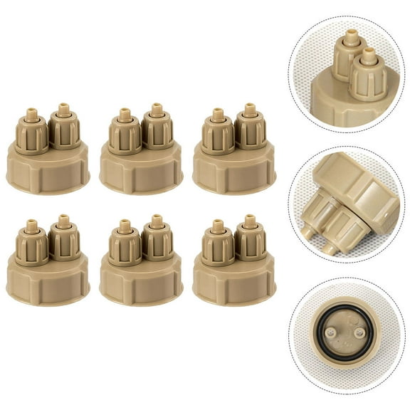 Supvox 6Pcs Durable Grey Co2 Generator Bottle Caps for Carbon Dioxide Reactor DIY Accessories