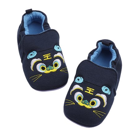 

BueatyH 1 Pair Infant Shoes Breathable High Elasticity Cotton Animal Embroidered Toddler Sneaker for Kindergarten
