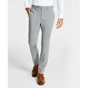 Ben Sherman Men's Skinny Fit Suit Dress Pants Grey White Pinstripe 34 x 32