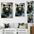 thumbnail image 4 of Designart "A Noir Bear On Dramatic Shadow I" Animals Bear Floater Framed Wall Art Living Room, 4 of 5