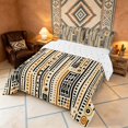 thumbnail image 3 of Manfei Boho Tribal Line Queen Comforter Set, Abstract Dot Comforter Sets Queen, Beige Black Brown, Reversible 3 Pieces, 1 Comforter and 2 Pillowcases, 3 of 6