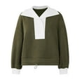 thumbnail image 4 of biudgviw Womens Sweatshirt Casual Lapel Long Sleeve Pullover Shirts Oversized Loose Color Block Crop Tops Fall Trendy Outfits, 4 of 7