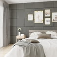 thumbnail image 3 of Dundee Deco Acoustic Panels, Wooden Slats for Decor and Noise Reduction - 3D Wall Panels or Ceiling Panels - Rhino Grey - Set of 2, Covers 7.8 sq ft, 3 of 7