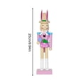 thumbnail image 2 of Yucurem Easter Bunny Nutcracker Ornaments, 9.84" Wooden Nutcracker Rabbit Sculpture Decor for Table, Decorative Rabbit Figuring Gifts for Spring Easter Party Supply, 2 of 7