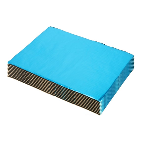Unique Bargains 10pcs 197mil 5mm 0.49sqft Car Sound Deadening Mat Aluminum Foil Foam Heat Shield Material for Hood Fender and Boat Engine Cover 9.84"x7.09" Blue