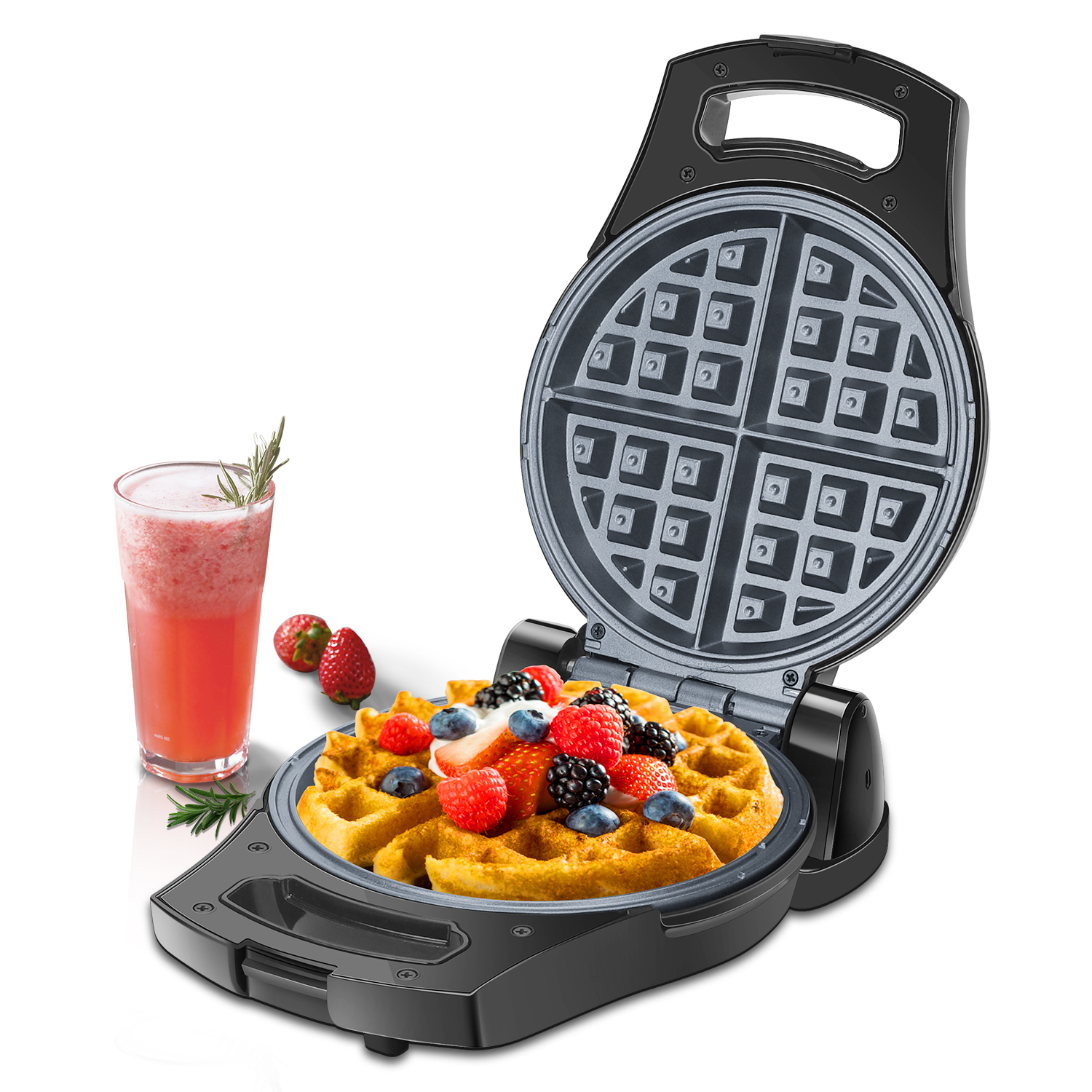 Aigostar Flip Belgian Waffle Maker, 900 Watts Electric Waffle Iron