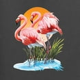 thumbnail image 2 of Wild Bobby, Flamingo Love Print, Animal Lover, Front and Back Unisex Graphic Hoodie Sweatshirt, Charcoal, X-Large, 2 of 4