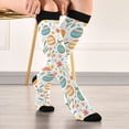 thumbnail image 5 of FORMRS Womens Knee High Socks Casual Long Thick Travel Daily Wear, 2 Pairs, Floral Easter Eggs, 5 of 6