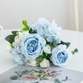 thumbnail image 5 of Artificial White Peony And Hydrangea Bouquet 11.8 Inch Lifelike Fake Flower Arrangement With Greenery For Wedding Table Centerpiece Home Office Decor, 5 of 7