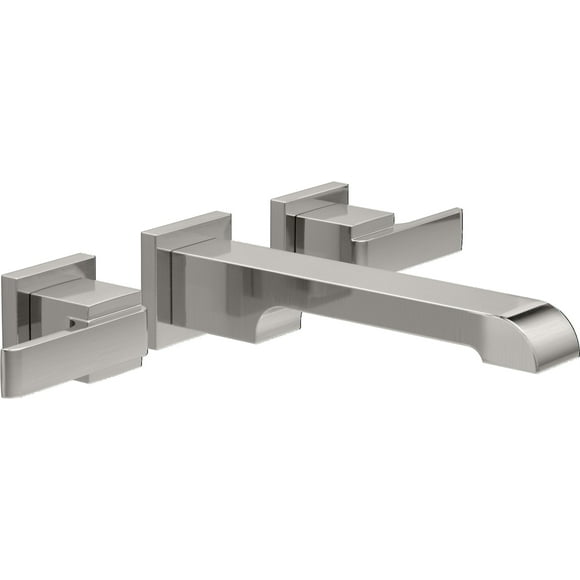 Delta Faucet Ara Wall Mount Faucet, Bathroom Faucet Brushed Nickel, Wall Mount Bathroom Faucet 3 Hole, Widespread Bathroom Faucet, Stainless T3567LF-SSWL