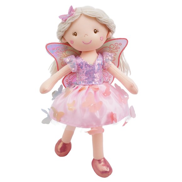 June Garden Muñeca de Hada Lunabelle The Fluttering Blossom de 15" - Hada de Peluche Suave con Falda de Mariposa Multicolor - Colección Enchanted Garden