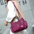 thumbnail image 3 of Bolso de hombro para mujer, con múltiples bolsillos, de gran capacidad, informal, tipo mensajero, morado, 3 of 15