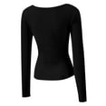 thumbnail image 5 of Womens Casual Long Sleeve Scoop Neck Slim Fitted Basic Top, 5 of 5
