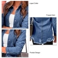 thumbnail image 5 of Abrigo vaquero informal, chaqueta vaquera con solapa para mujer, chaqueta vaquera para mujer, chaqueta vaquera con bolsillos, rendimiento de alta gama, 5 of 5