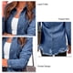 thumbnail image 5 of Chaqueta vaquera de solapa para mujer con bolsillo, abrigo vaquero informal de manga larga para primavera y otoño, azul oscuro XL, 5 of 5