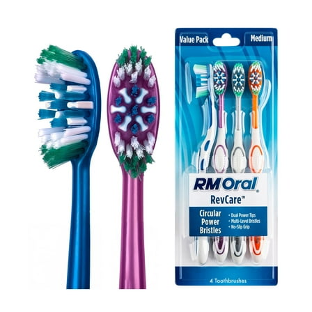 RM ORAL RevCare Toothbrushes - Medium - 4 Ct.