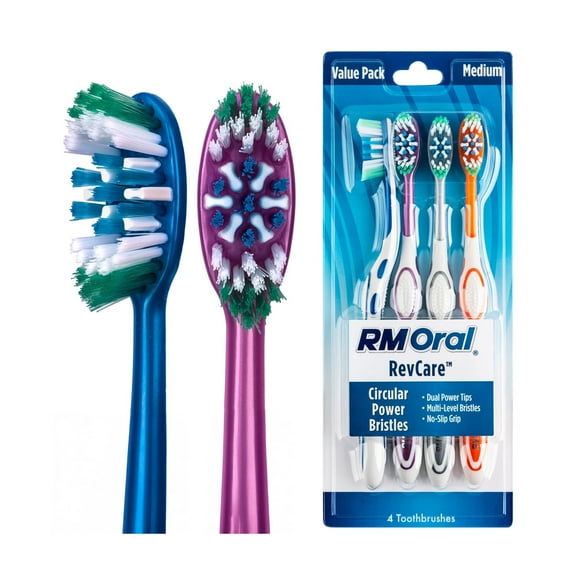 RM ORAL RevCare Toothbrushes - Medium - 4 Ct.