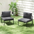 thumbnail image 2 of Gymax Patio Chairs Set of 2 w/ Removable Cushions Heavy Duty Metal Frame Poolside, 2 of 8