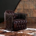 thumbnail image 2 of MARQUESSLIFE 100% GENUNIE LEATHER HANDMADE TUFTED COUCH INDUSTRIAL SINGLE SOFA, 2 of 9