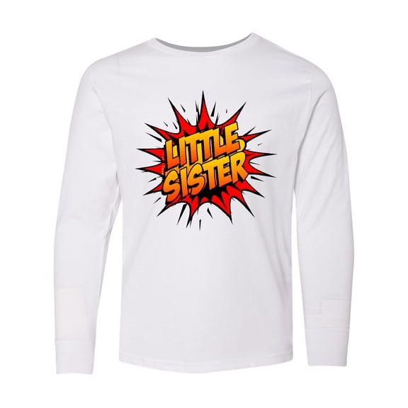 Inktastic Little Sister Super Hero Long Sleeve Youth T-Shirt