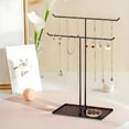 thumbnail image 4 of Necklace Holder- Metal Base Jewelry Organizer Stand, Aesthetic Jewelry Hanger Display for Necklaces, Bracelets, Rings, Exhibidor de Collares-Classic Black, 4 of 9