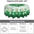 thumbnail image 2 of Happy St Patrick''s Day Tablecloth Round 60 Inch Clover Shamrocks Horseshoe Circle Table Cover with Green Buffalo Plaids Dustproof Table Cloth for Kitchen Dining Picnic Indoor Outdoor Decor, 2 of 6
