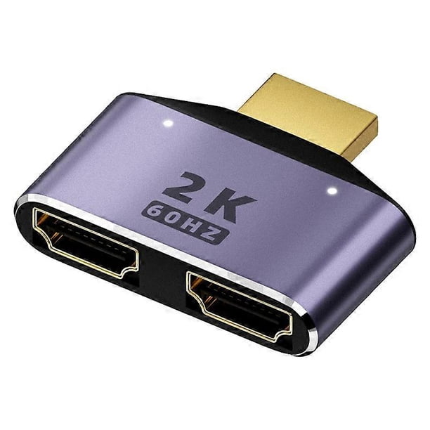 HDMI Compatible 1 In 2 Out Splitter Adapter 2K @ 60Hz 2 in 1 HD Display Two Way Selector Switch
